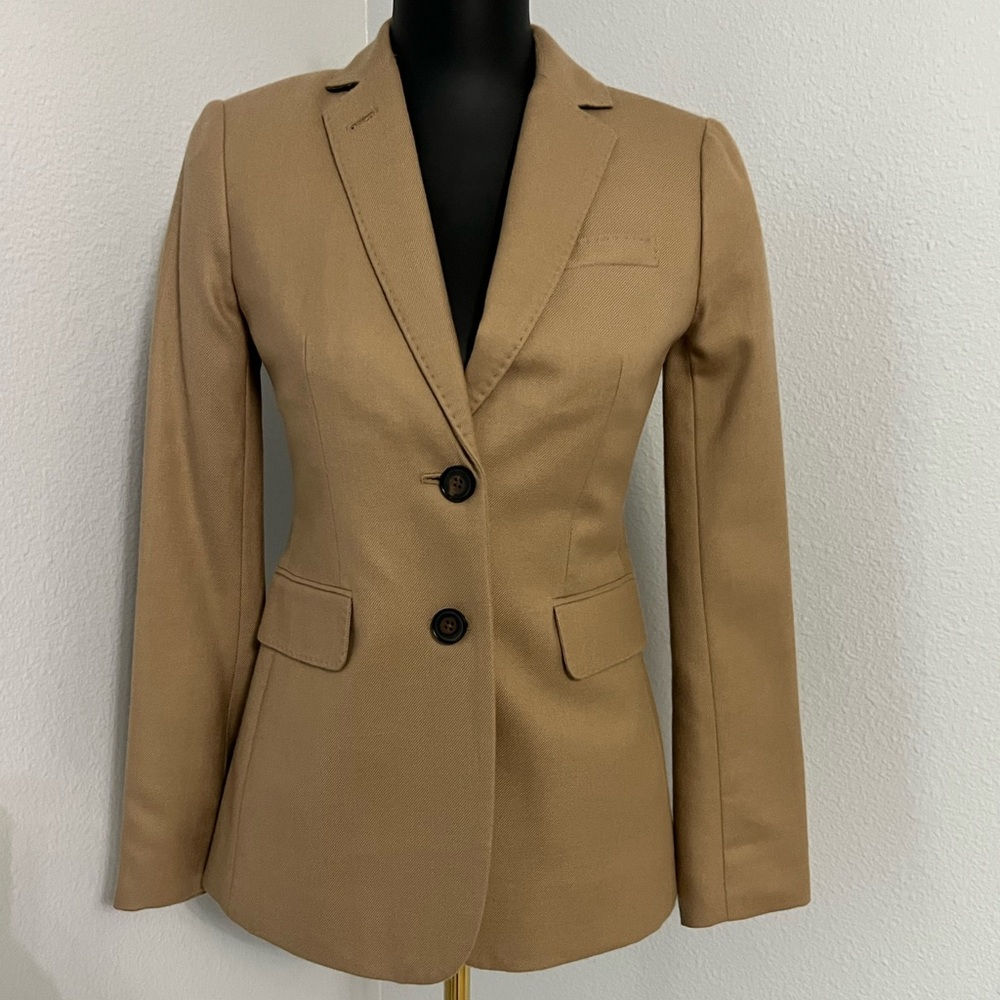J. Crew Collection Cashmere blazer jacket in Saddle tan 0 XS